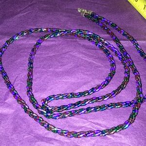 Vintage glass bead opera length necklace